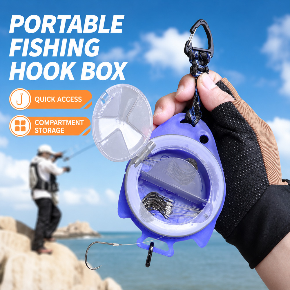 Fishing Line Box - VIKINGAR Przenośny Obrotowy Pojemnik na Haczyki